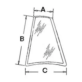 Cab Glass - Rear Quarter Left Hand fits Case 570LXT 570MXT 580K 580L 580SK 580 Super L 590 570LXT 570MXT 580K 580L 580SK 580 Super L 590 D126205 Viral