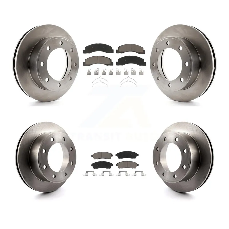 Popular Front Rear Disc Brake Rotors And Ceramic Pads Kit For Ford F-250 Super Duty Excursion 4WD K8C-101139