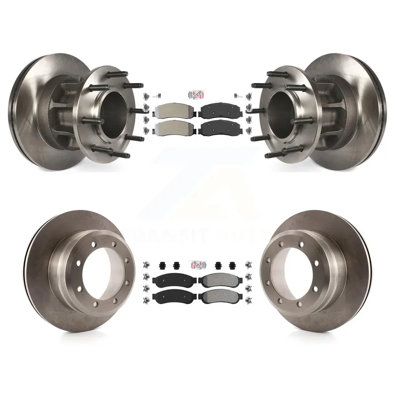 Order Now Front Rear Semi-Metallic Pad Disc Brake Rotors Hub Kit For 2012 Ford F-350 Super Duty RWD K8A-105909