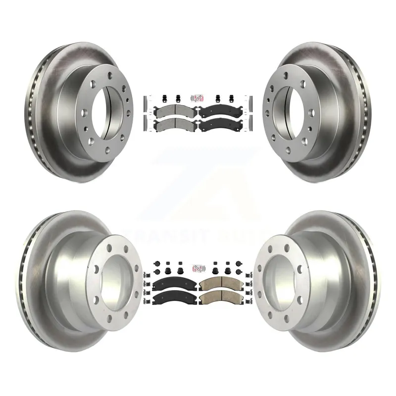 Front Semi-Metallic Rear Ceramic Pad Coat Brake Rotors Kit For Chevrolet Express 4500 GMC KGA-101349 Price Drop