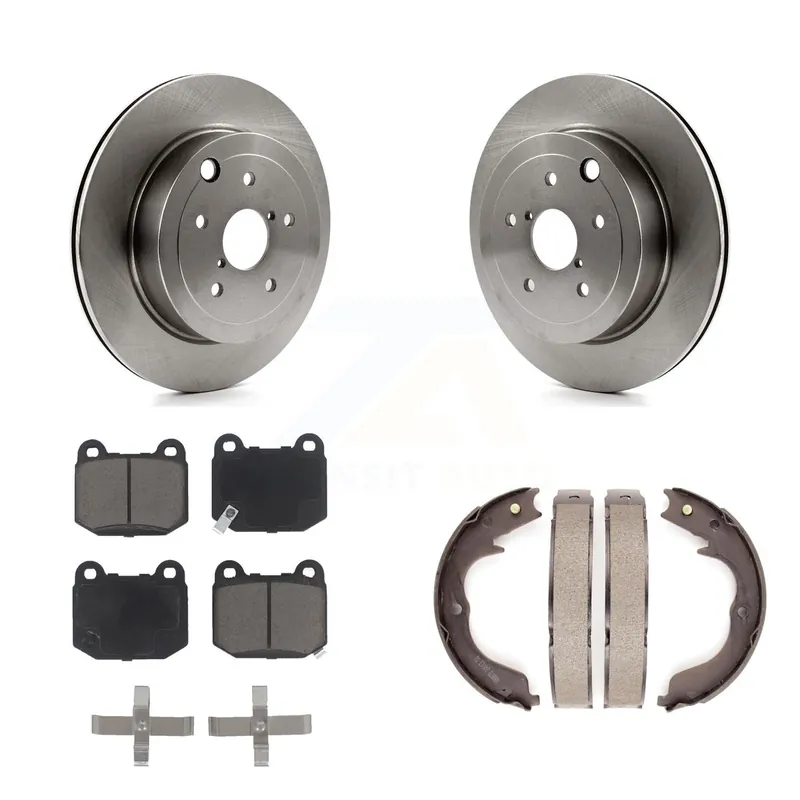 Rear Disc Rotors Ceramic Pads And Parking Brake Shoes Kit For Subaru Impreza K8C-104013 Exclusive Offer